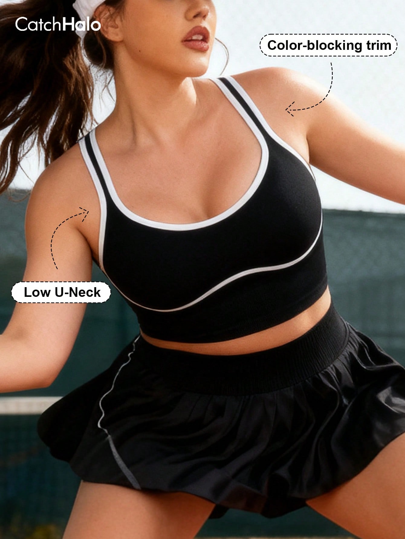 Sports Bra Racerback - Женский бесшовный бралет большого размера: ребристый